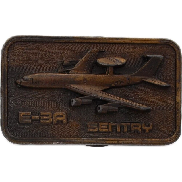 USAF Boeing E-3a Sentry Awacs Bombardiere Aviazione 1970s Vintage Cintura Fibbia