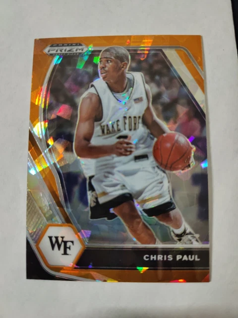 Chris Paul 2021-22 Panini Prizm Draft Picks Cracked Ice #68 Wake Forest Mint