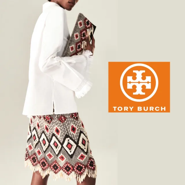 NEW Tory Burch Sophie Women's Blouse Size 0 White Cotton Fringe Bell Sleeve