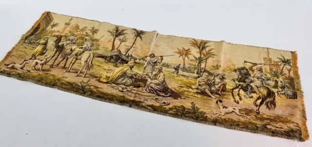 Vintage French Arabic Desert Scene Wall Hanging Tapestry 141 x 49cm