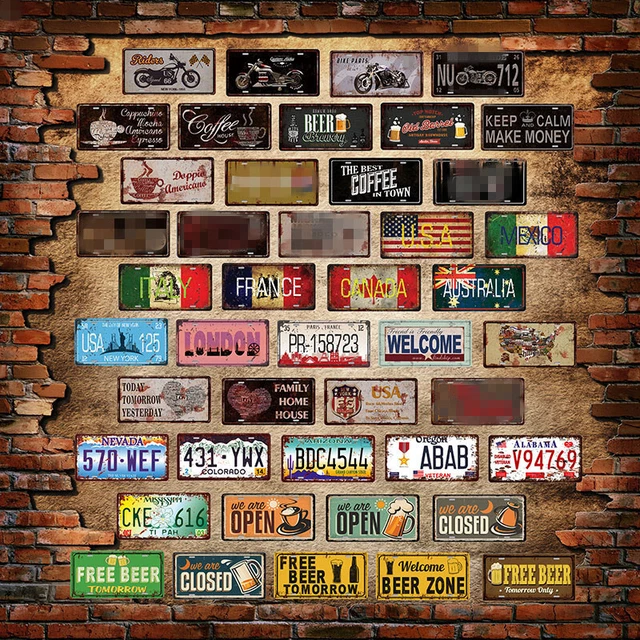 Motor Vintage Metal Tin Signs Beer Plate Decor Pub Bar Art Wall Poster 15*30CM