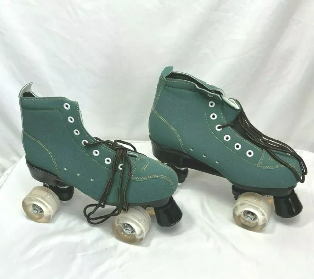 Unisex Blue Roller Skates Classic High-Top Shoes Blue Cowhide, 8 w/bag NEW