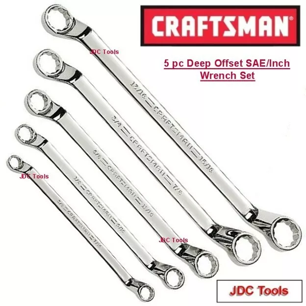 CRAFTSMAN 5 pc SAE Deep Full Polished Offset Box End Wrench set