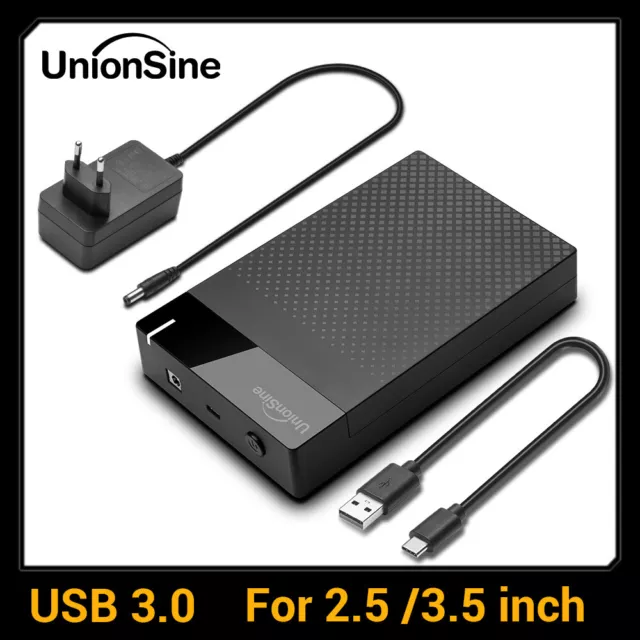 USB 3.0 2.5"/3.5" Externes HDD SSD-Gehäuse Festplattengehäuse SATA 3.0 UASP Trim