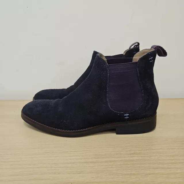 OLIVER SWEENEY BURROWS Blue Navy Chelsea Pull On Suede Leather Boots Uk ...