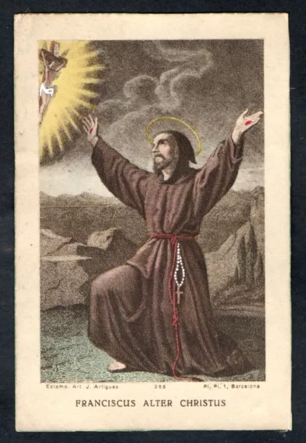 santino antico de San Francisco de Asis image pieuse holy card estampa