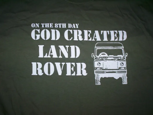 8TH DAY GOD CREATED LAND ROVER T-SHIRT  all sizes choice