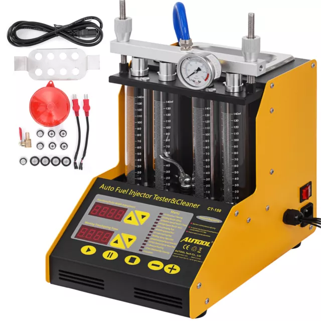 Autool CT150 Ultraschall Benzin Injektor Reiniger Tester 4 Zylinder LED KFZ