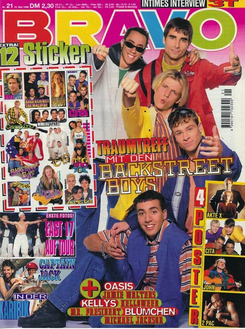 Bravo Heft 21/1996 (15. Mai) Komplett mit allen 4 Poster und 12 Star-Sticker