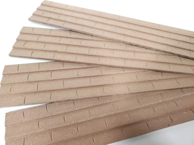 Dollhouse Roof Tile Sheets Shingles 4 Sheets 14" long Miniature Building MDF