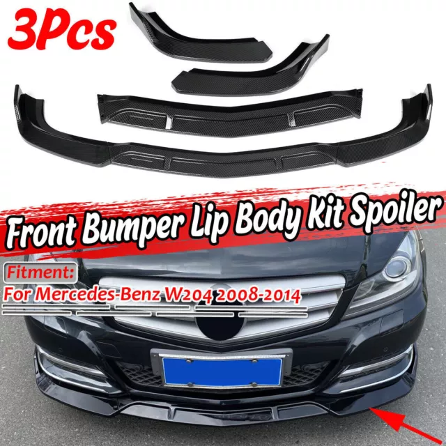 Pour Mercedes C-Klasse W204 Carbone Spoiler Lèvre Lame Jupe Pare-Choc Avant DHL