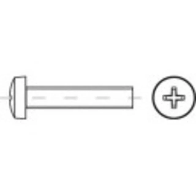 Vis à tête bombée TOOLCRAFT 145897 200 pc(s) M2.5 30 mm tête bombée cruciforme