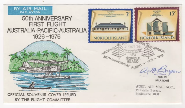 1976 Oct 27th. Flight Cover. 50th Australia - Pacific - Australia. AAMC 1800b.