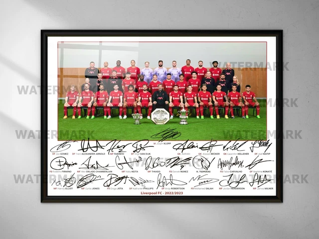 LIVERPOOL SIGNED PRINT Framed Photo Poster Squad 2022 2023 Team Squad