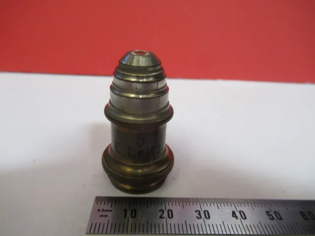 Antique  Brass Leitz Germany Objective  "5" Microscope Part As Pictured G4-A-104