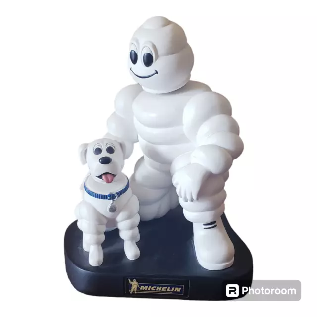 Michelin Tire Man & Dog Bobblehead Figurine Promotional Desktop Advertising 7"