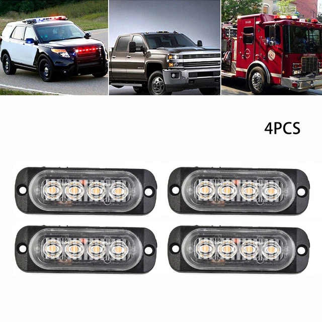 Car Urgent Light 4pcs/light Amber Black Shell+Transparent Lens Accessories