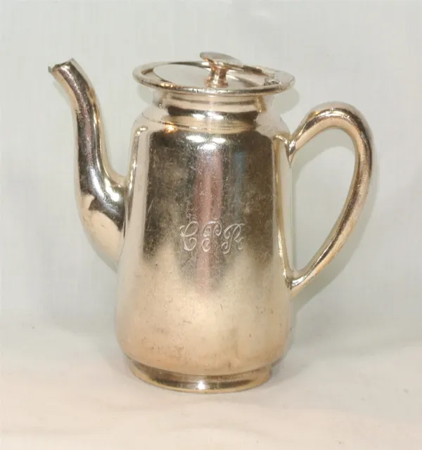 CANADIAN PACIFIC RAILROAD Individual Coffee Pot Vintage Morton Parker Silver "C"