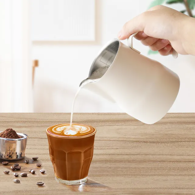350/500ml Latte Art Cup Clear Reading Labor-saving Sturdy Ergonomic Milk Frother