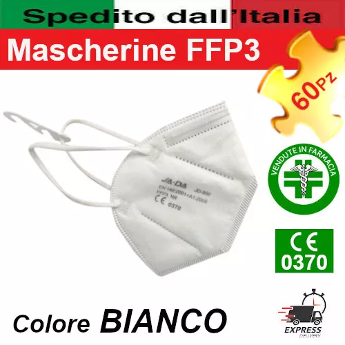 60 Mascherine FFP3 JIADA - Le più PERFORMANTI !!! 7 Strati!!! Certificate CE