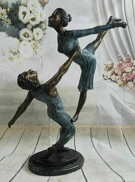 COLLECTIBLE BRONZE SCULPTURE STATUE Dancer 24"Tall Classical Dancer Artwork Sale