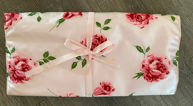 Vintage Lingerie Stocking Holder Travel Bag Pink Soft Plastic Floral 50's 60's?