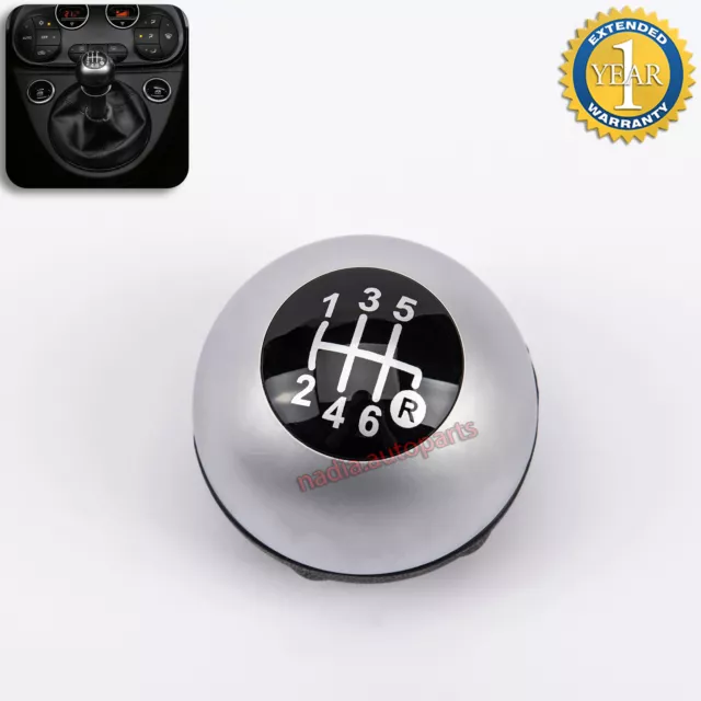 Pommeau Levier  De Vitesse 6 Vitesses Manuel Pour Fiat 500 500C Gris
