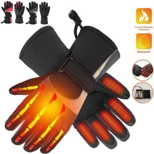 Winter Beheizte Handschuhe Warm Thermo Fahrrad Handschuhe Touchscreen Handschuhe