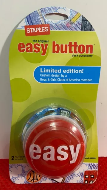 Staples Easy Button 2007 Limited Edition Boys Girls Club Art 690827 Sealed