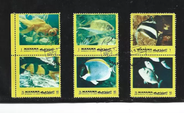 Emiratos Árabes Fauna Peces Valores año 1972 (FY-89)