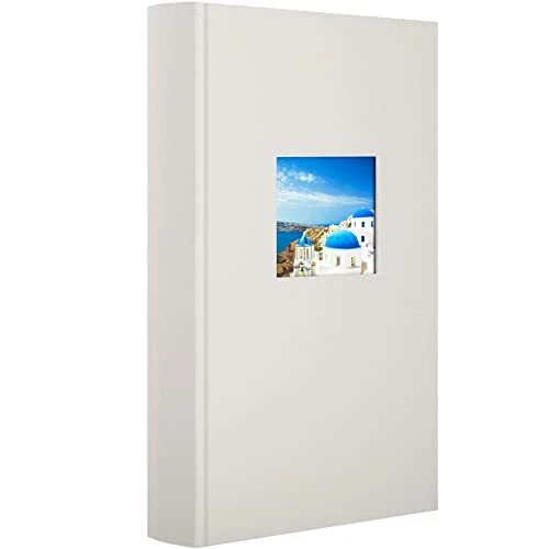 Linen Photo Album 4X6 Photos Hold 408 Slip-In Black Pockets Picture Book Fabric