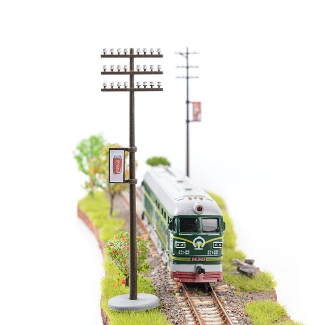 Set De 2 Lampadaires HO 1:87 Pour Train Miniature – éclairage 3V, Hauteur 10,5 Cm