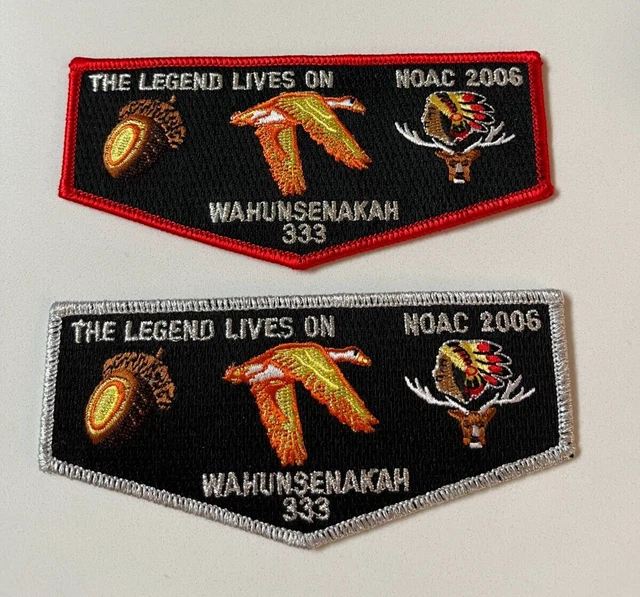 Boy Scout OA 333 Wahunsenakah Lodge Flap S31 S32 SMY 2006 NOAC DELEGATE SET