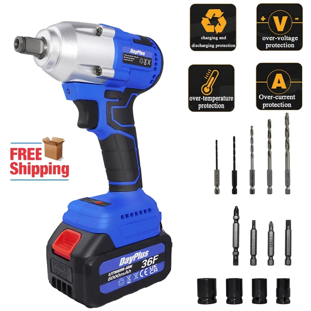 HEAVY DUTY ELECTRIC Impact Wrench 1/2'' Ratchet Nut Gun Brushless Wheel