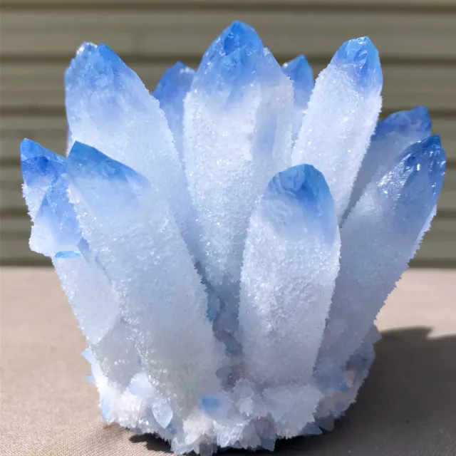 426g  New Find blue Phantom Quartz Crystal Cluster Mineral Specimen Healing