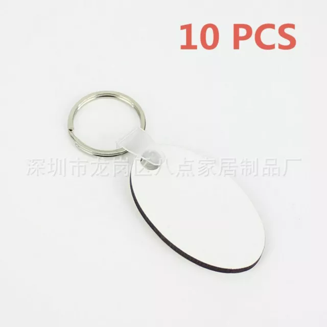 DIY Sublimation Wooden Hard Board Printing Key Rings 10Pcs Blank MDF Key Chain