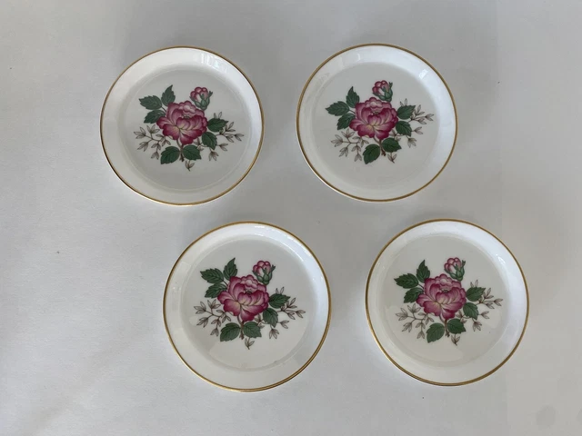 Wedgwood Bone China Coaster, Butter Pat, Spoon/Tea Rest ~Charnwood ~ set of 4