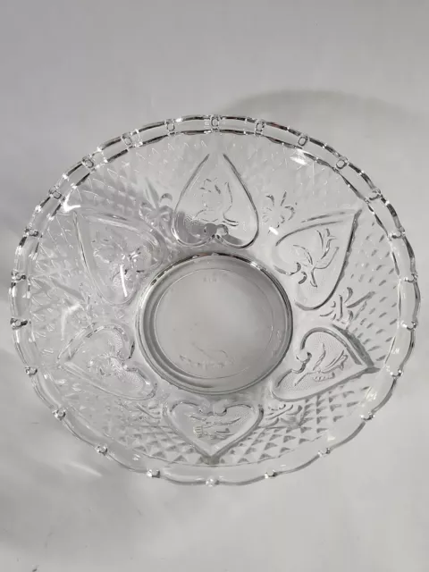 KIM Indonesia heart rose Fleur-de-Lis  pattern glass bowl