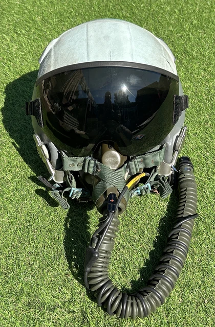 USAF U.S. Air Force F-15 Flight Helmet HGU 55/P With Visor , Aspirator Etc USAF U.S. Air Force F-15 Flight Helmet HGU 55/P With Visor , Aspirator Etc