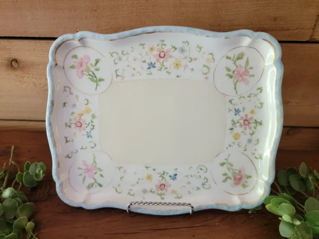 Antique William Guerin & Co. Limoges France Hand Painted Porcelain Vanity Tray