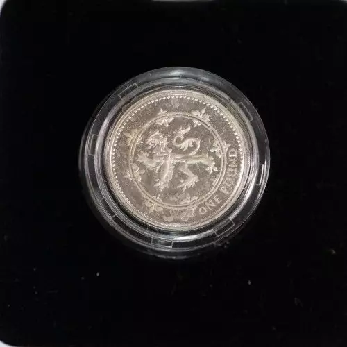 1999 United Kingdom Silver Proof Piedfort One Pound Coin in Box with COA!