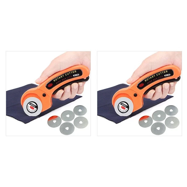 2X 45mm Rollo Costura con 5PIEZAS 45mm Hojas Redondas Tela NieveQ5P9