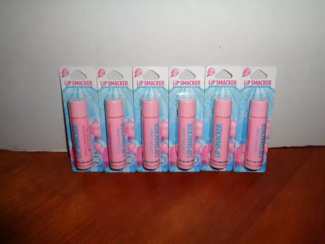 Lot 6 Lip Smacker Cotton Candy Lip Balm Moisturizer 0.14 oz Each In Retail Packs