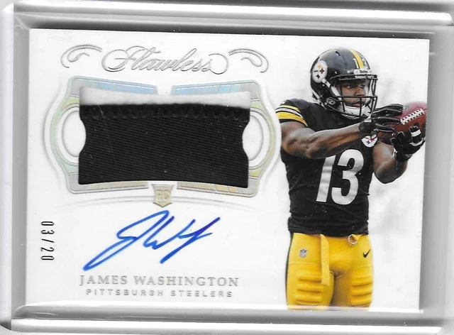 2018 Flawless James Washington 03/20 Auto Patch Rookie PITTSBURGH STEELERS