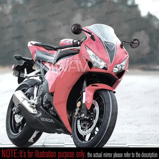 Rétroviseurs convex noir rond base chromée pour Ducati 1299 Panigale S 15-16 3