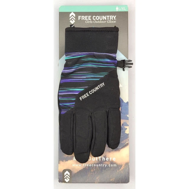 FREE COUNTRY Girl's Thinsulate Black Gloves L/XL (7-14), New
