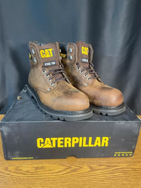 Caterpillar Second Shift P89586 Mens Brown Steel Toe Work Boots Size US 9.5M