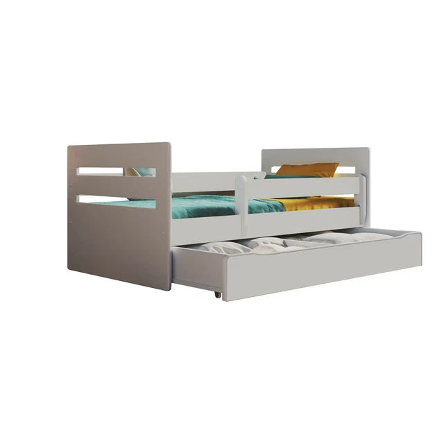 Kinderbett Riley inkl. Rollrost + Bettschublade MDF Holz weiß 80*140/160/180 cm