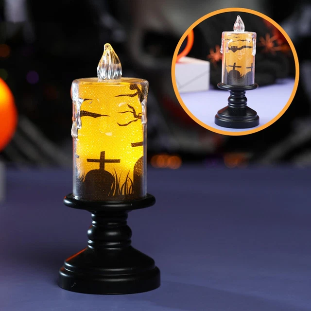 HALLOWEEN CANDLE LIGHT LED Candlestick Lamp Ornaments Props Party ...