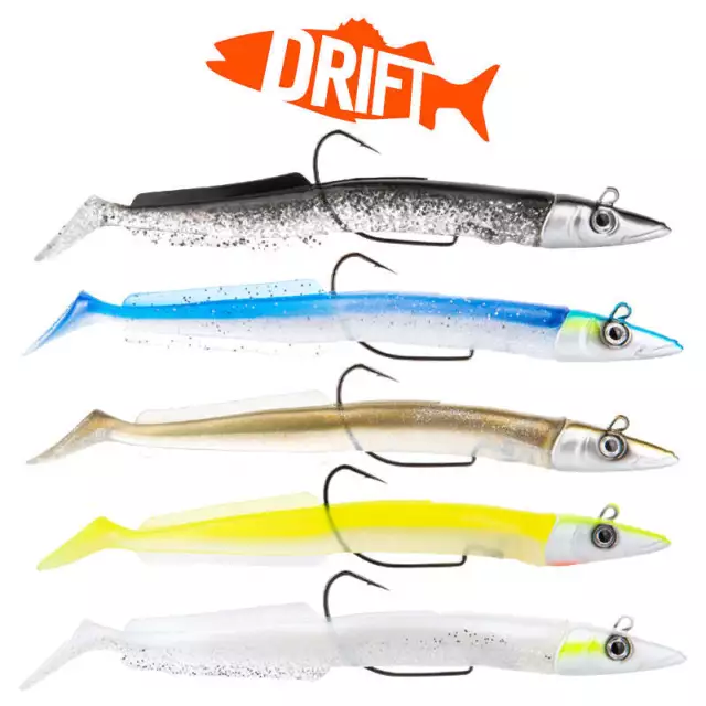 Drift DRX Sandeel Pack of 2 Weedless Saltwater Lures Seabass Free Postage